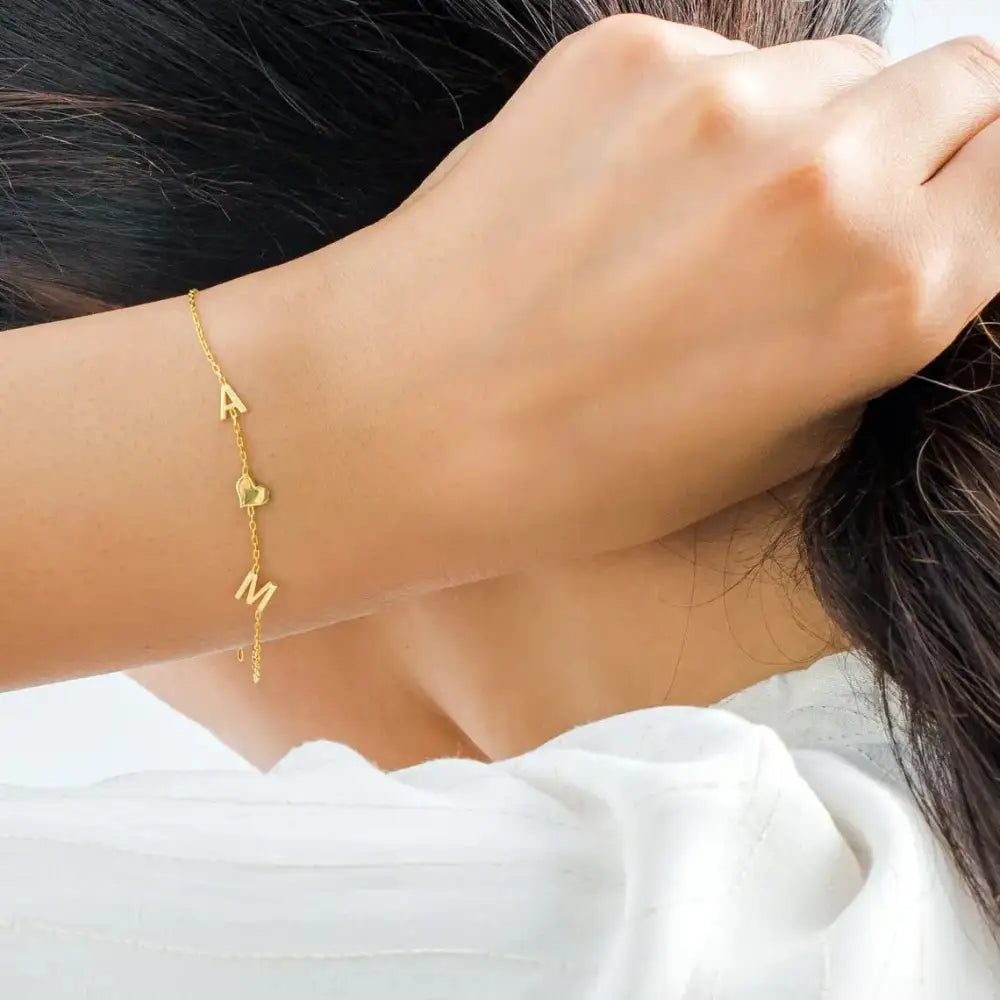 Custom Letters Name Bracelets For Women Men Kid Stainless Steel Gold Color Initials Heart Bracelet Jewelry Birthday Gift Beyond Trends Hub