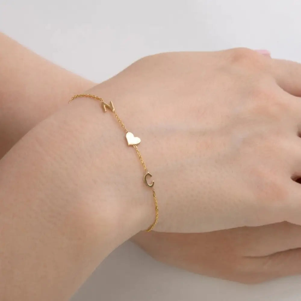 Custom Letters Name Bracelets For Women Men Kid Stainless Steel Gold Color Initials Heart Bracelet Jewelry Birthday Gift Beyond Trends Hub