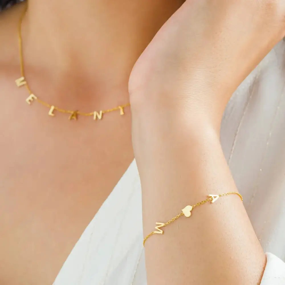 Custom Letters Name Bracelets For Women Men Kid Stainless Steel Gold Color Initials Heart Bracelet Jewelry Birthday Gift Beyond Trends Hub