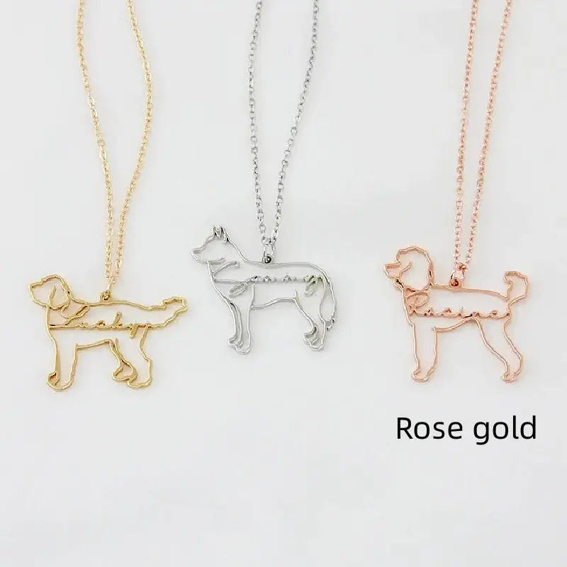 Customized Pet Shape Name Pendant Stainless Steel Necklaces For Women Personalized Cat Necklace Animal Memorial For Pet Lover Beyond Trends Hub