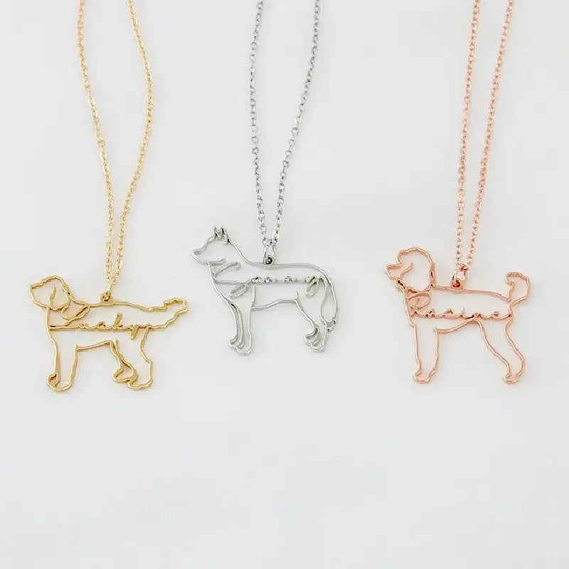 Customized Pet Shape Name Pendant Stainless Steel Necklaces For Women Personalized Cat Necklace Animal Memorial For Pet Lover Beyond Trends Hub