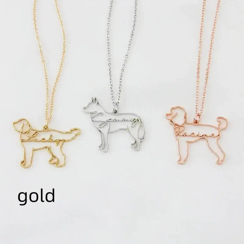 Customized Pet Shape Name Pendant Stainless Steel Necklaces For Women Personalized Cat Necklace Animal Memorial For Pet Lover Beyond Trends Hub