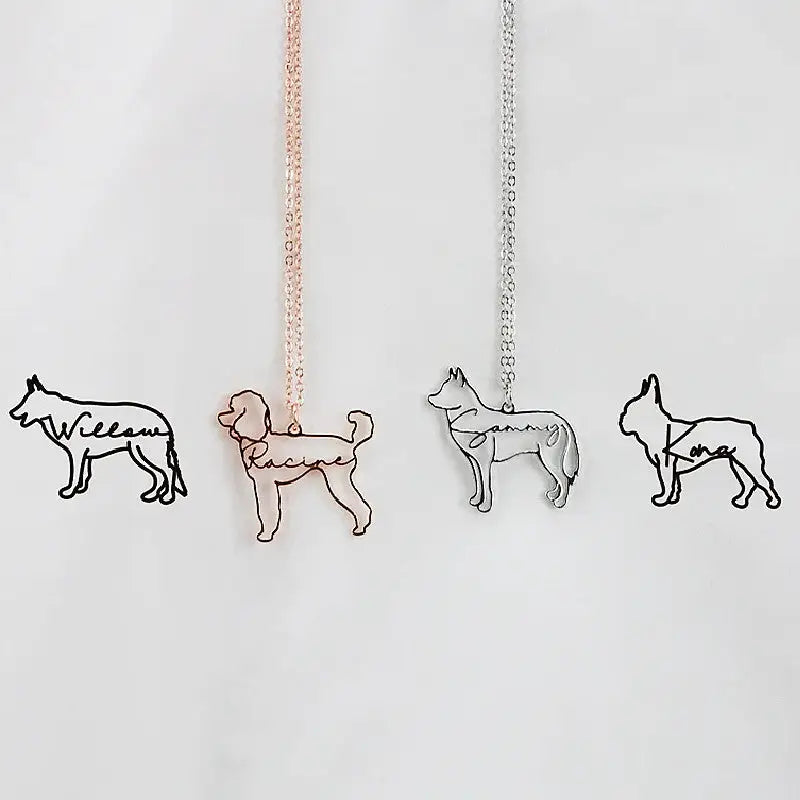 Customized Pet Shape Name Pendant Stainless Steel Necklaces For Women Personalized Cat Necklace Animal Memorial For Pet Lover Beyond Trends Hub