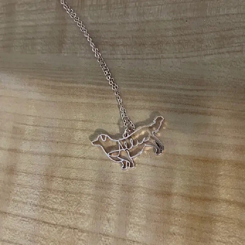 Customized Pet Shape Name Pendant Stainless Steel Necklaces For Women Personalized Cat Necklace Animal Memorial For Pet Lover Beyond Trends Hub