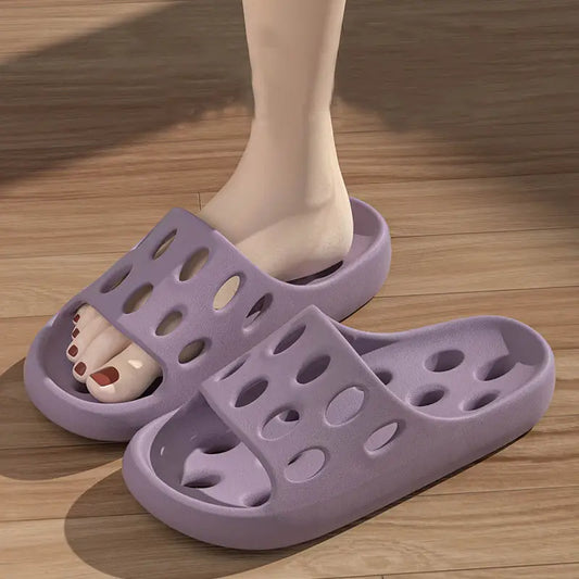 Cute Bear Home Slippers Summer Fashion Thick Bottom Non-slip Bathroom Slipper Women Men Couples Shoes - 4