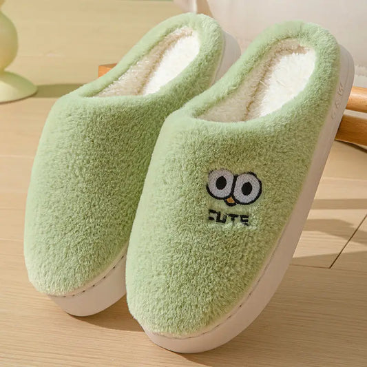 Cute Cartoon Big-eyes Slippers For Couples Winter Warm Non-slip Floor Bedroom Slipper Home Men And Women House Shoes Beyond Trends Hub