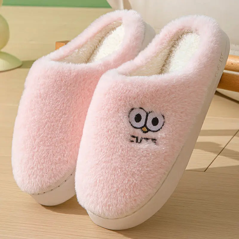 Cute Cartoon Big-eyes Slippers For Couples Winter Warm Non-slip Floor Bedroom Slipper Home Men And Women House Shoes Beyond Trends Hub
