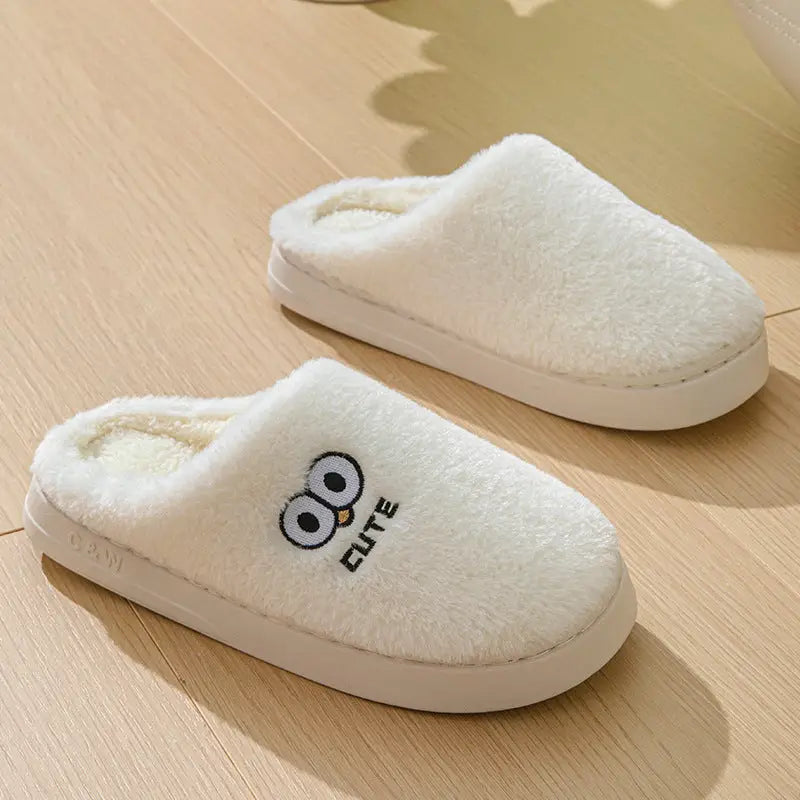 Cute Cartoon Big-eyes Slippers For Couples Winter Warm Non-slip Floor Bedroom Slipper Home Men And Women House Shoes Beyond Trends Hub