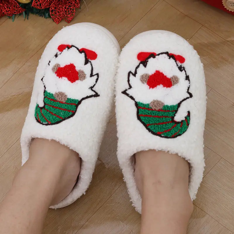Cute Cartoon Santa Claus Home Slippers Couple Indoor Floor Bedroom Slipper Christmas Warm Shoes Women Men Beyond Trends Hub