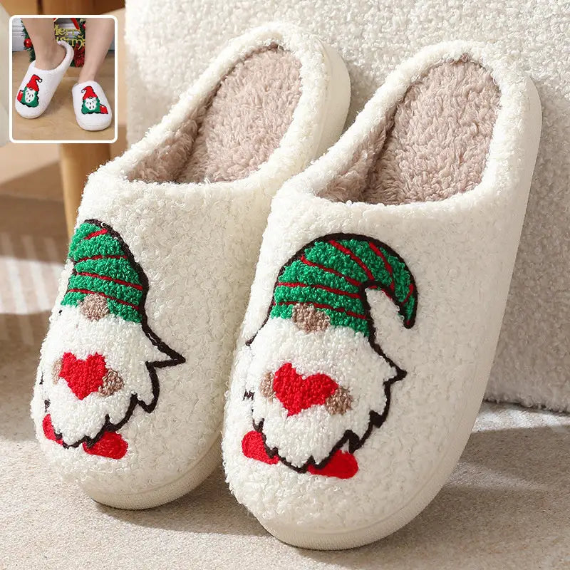 Cute Cartoon Santa Claus Home Slippers Couple Indoor Floor Bedroom Slipper Christmas Warm Shoes Women Men Beyond Trends Hub