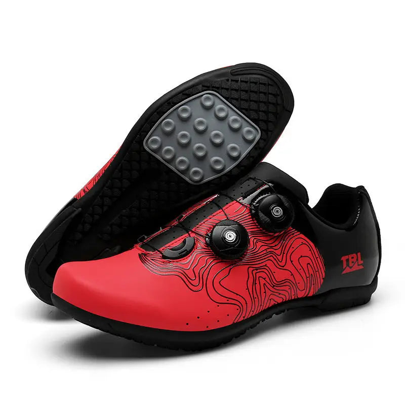 Cycling Shoes Road Cycling Shoes Bicycle Shoes Hard-soled Cycling Shoes - Red Rubber sole / 36
