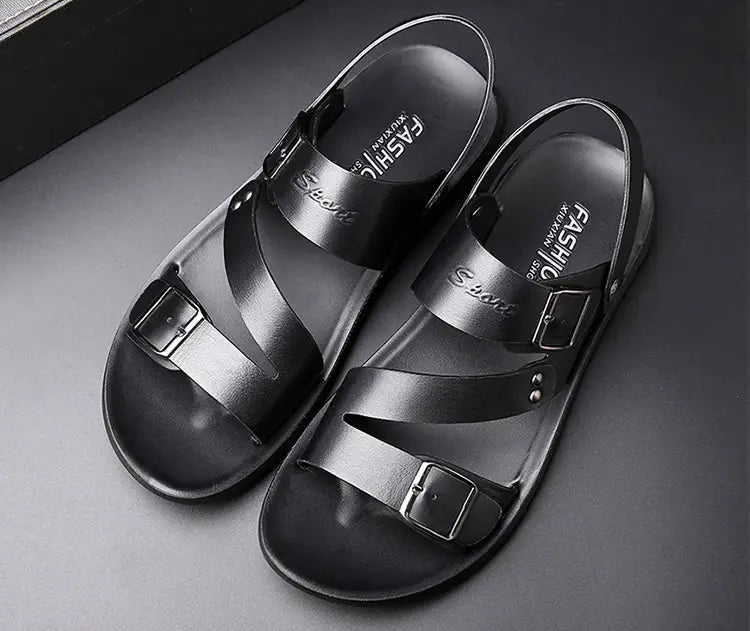 Sandals Men Casual Comfortable Barefoot Buckle Shoes