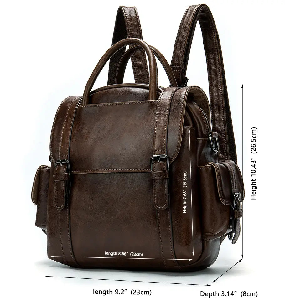 Multifunctional Retro Leather Backpack