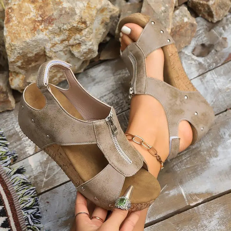 Summer Zipper Wedges