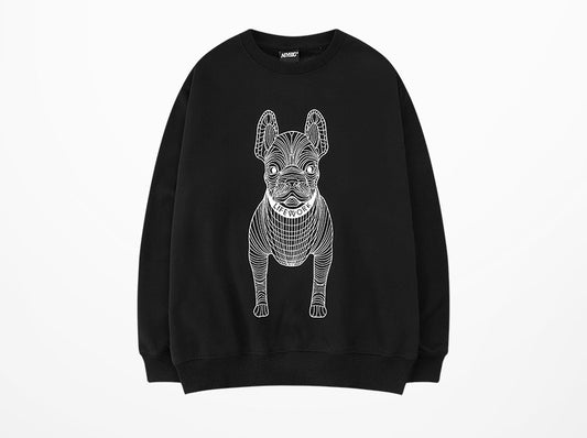 Cute Capless Round Neck Fashion Brand Men's And Women's Dog Head Clothes