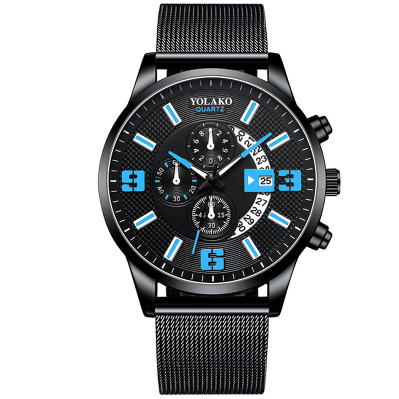 Fashion Three-eye Digital Men’s Watch With Calendar