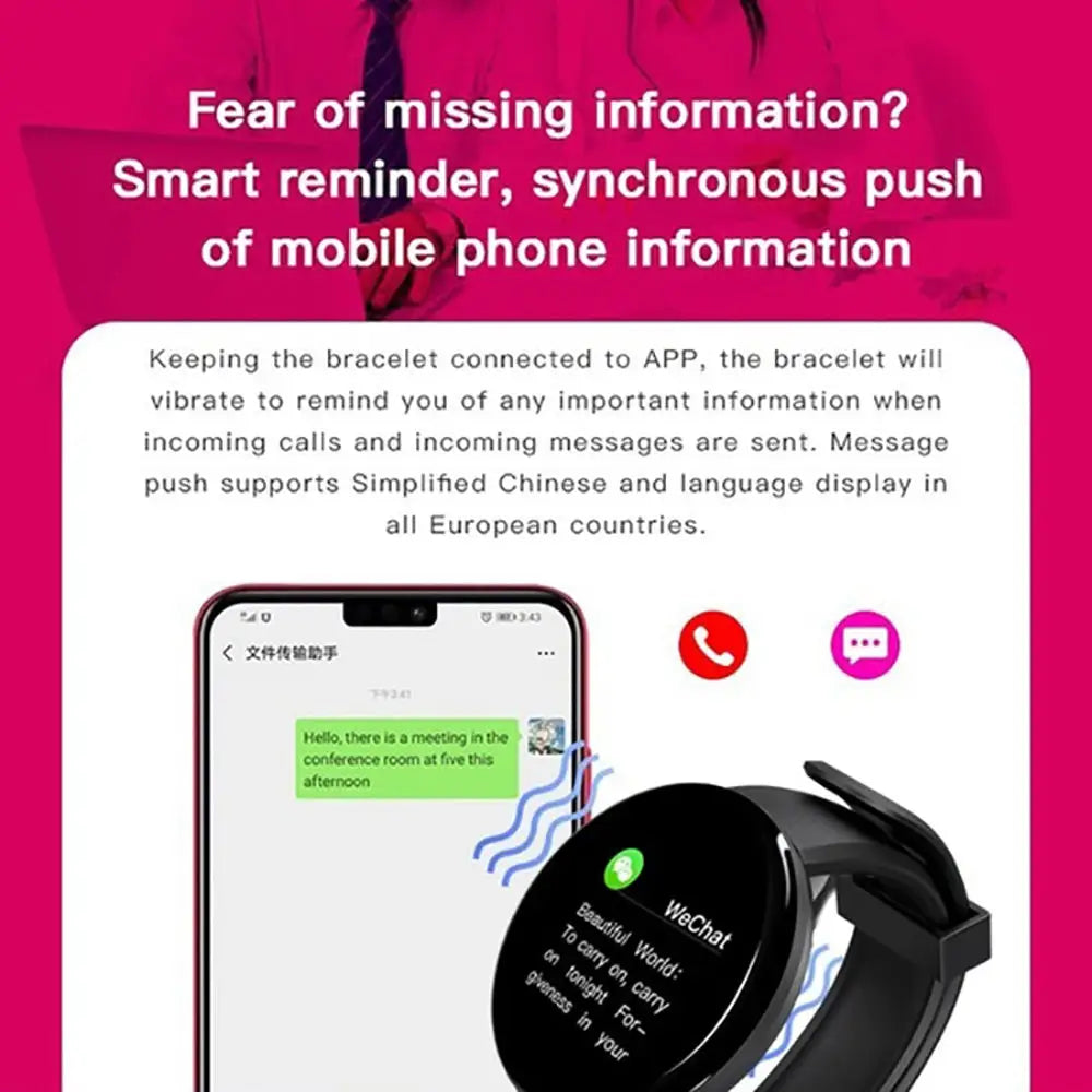 D18 Bluetooth Smart Watch, Men Women Blood Pressure Heart Rate Monitor Smart Watch, Pedometer Sport Tracker Smart Band For Android IOS Beyond Trends Hub