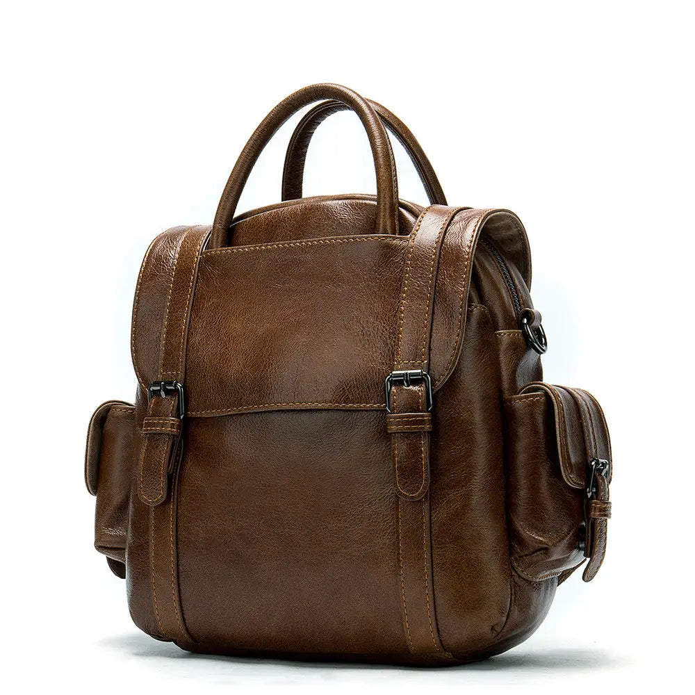 Multifunctional Retro Leather Backpack