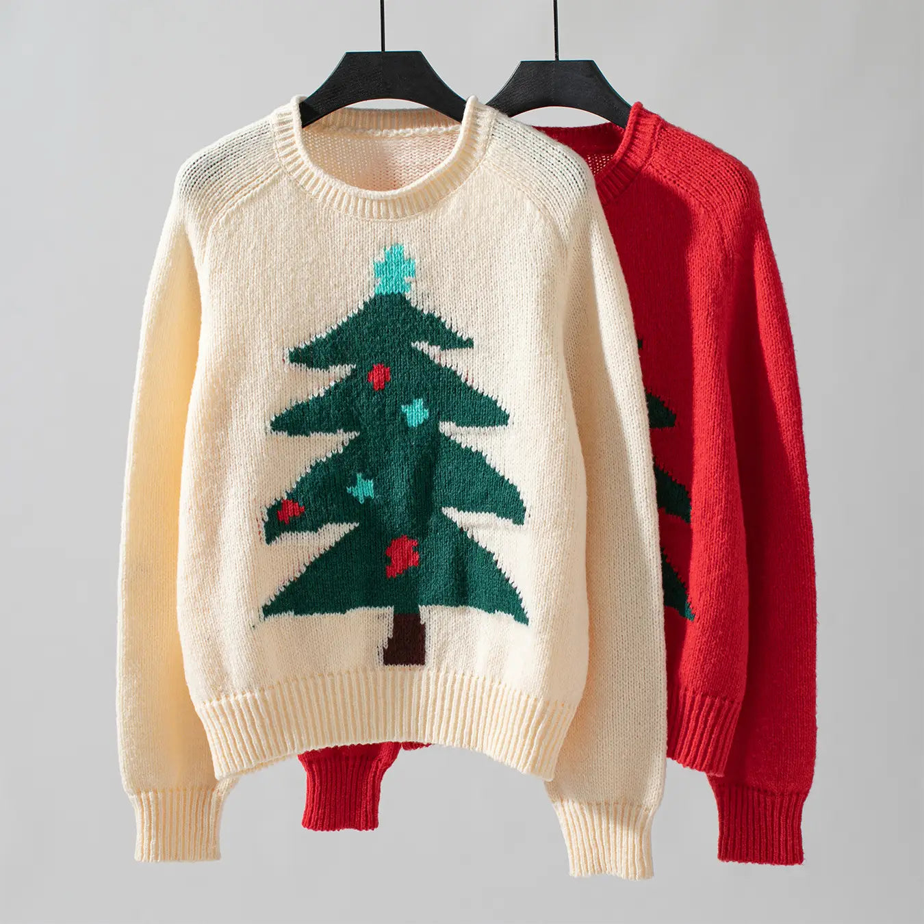 Christmas Tree Pullover Women’s Round Neck Loose Sweater