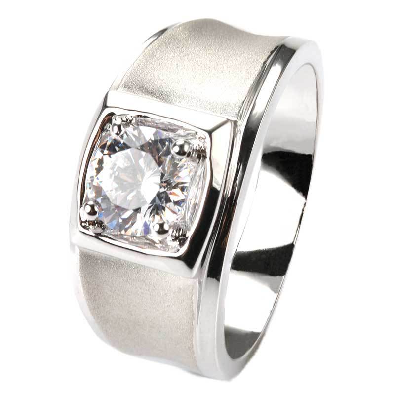 Artificial diamond men’s ring