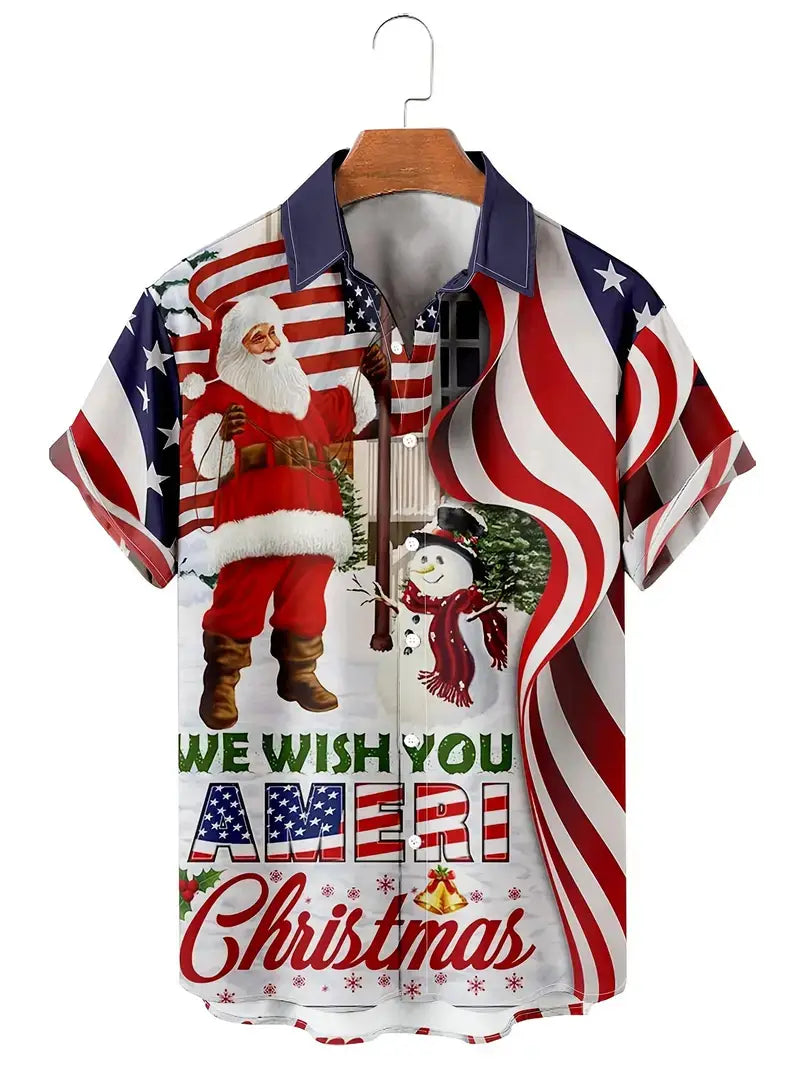 European And American Christmas Plus Size Men’s 3D Shirt