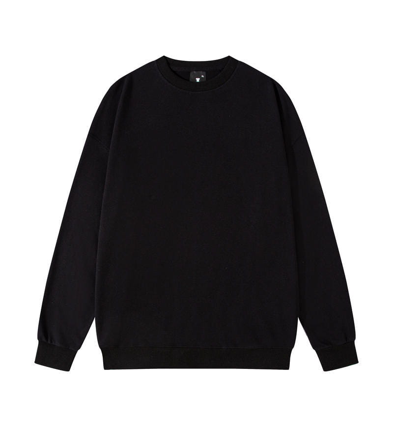 Men’s Solid Color Pullover Sweatshirt Loose Round-neck Top Couple College Style Solid Color Clothes