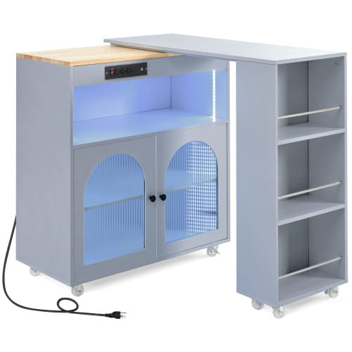 Rolling Kitchen Island With Extended Table