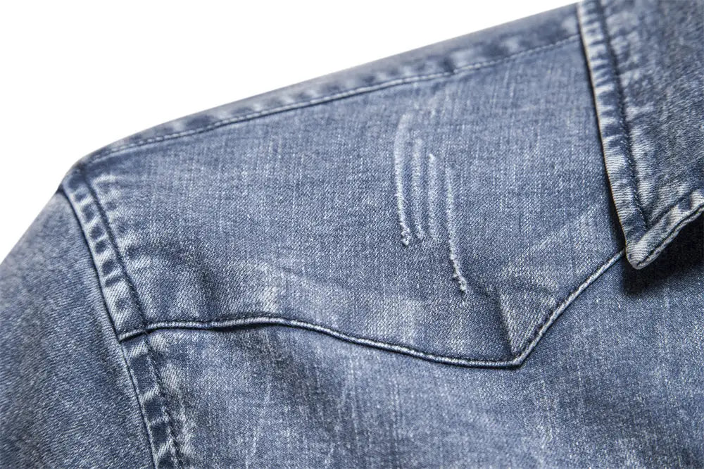 Men’s Denim Shirt Quality Heavy Duty Washing
