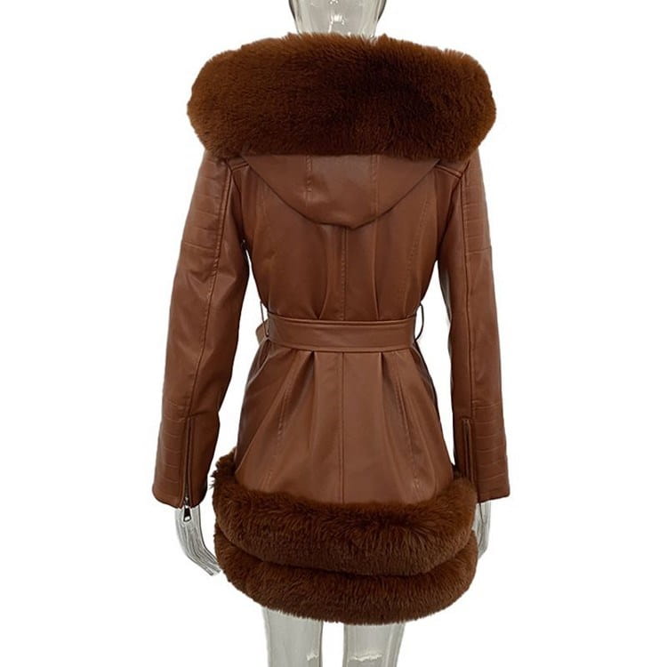 Fashion Women Leather Coats Jackets Ladies Jacket Black