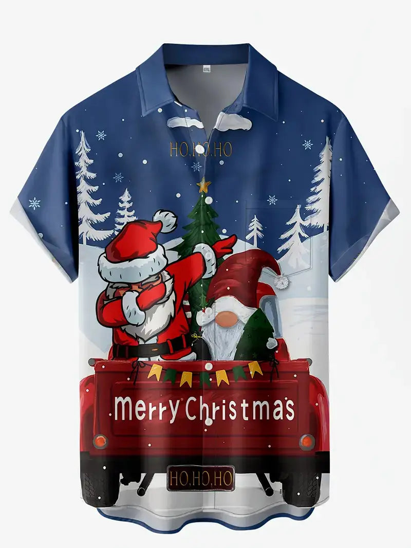 European And American Christmas Plus Size Men’s 3D Shirt