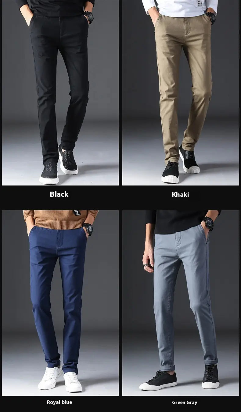 Casual Trousers Slim Fit Straight Men