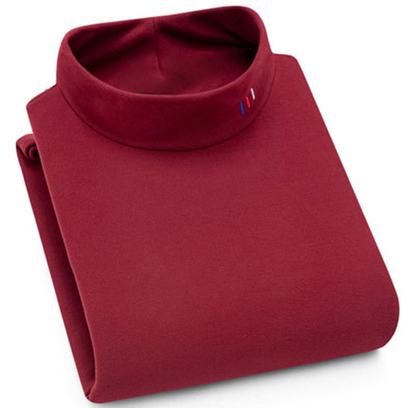 Men’s Half High Collar Plus Velvet Warm Plus Size Slim Bottoming Shirt