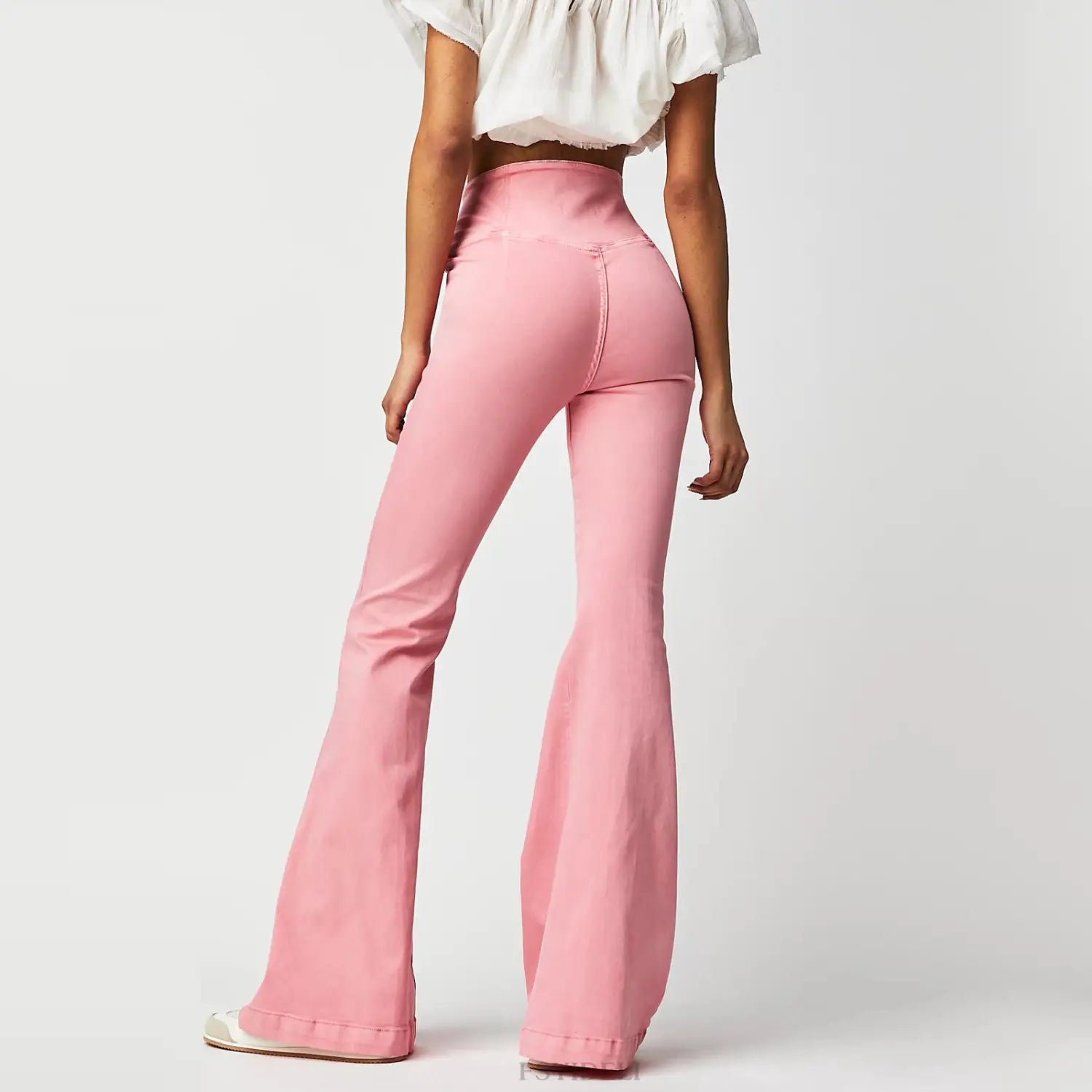 Women’s Waist Irregular Slim-fit Slimming Stretch Denim Flared Pants