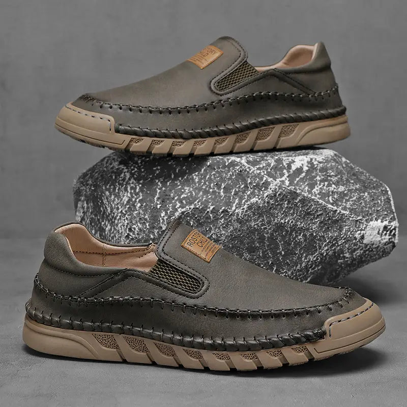 Men’s Leather Shoes Hand-stitched Casual