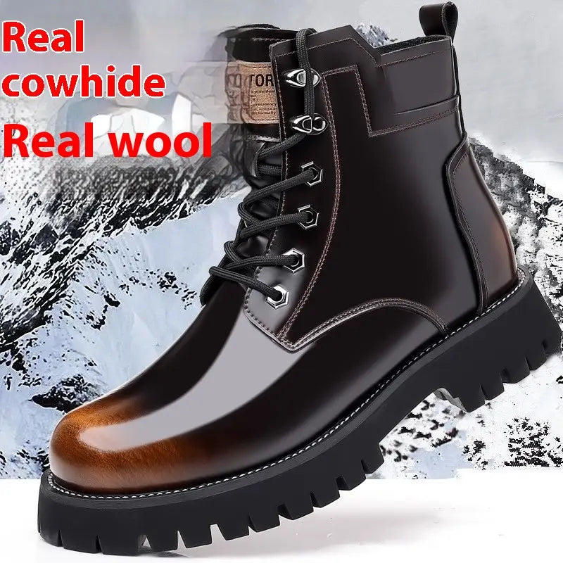 Fall Winter Martin Boots Men’s Platform Mid-top