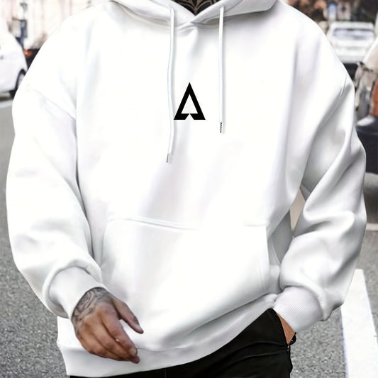 Men's Casual Geometric Pattern Hooded Sweater