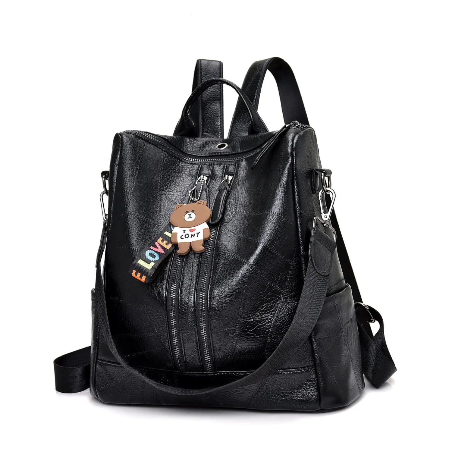 PU Stitching Leather Backpack