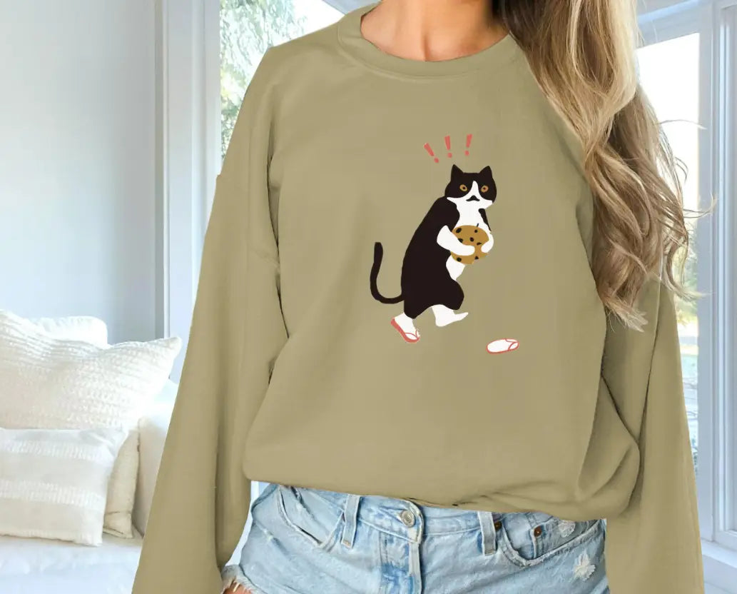 Women’s Fashionable Solid Color Printed Long Sleeved Sweatshirt