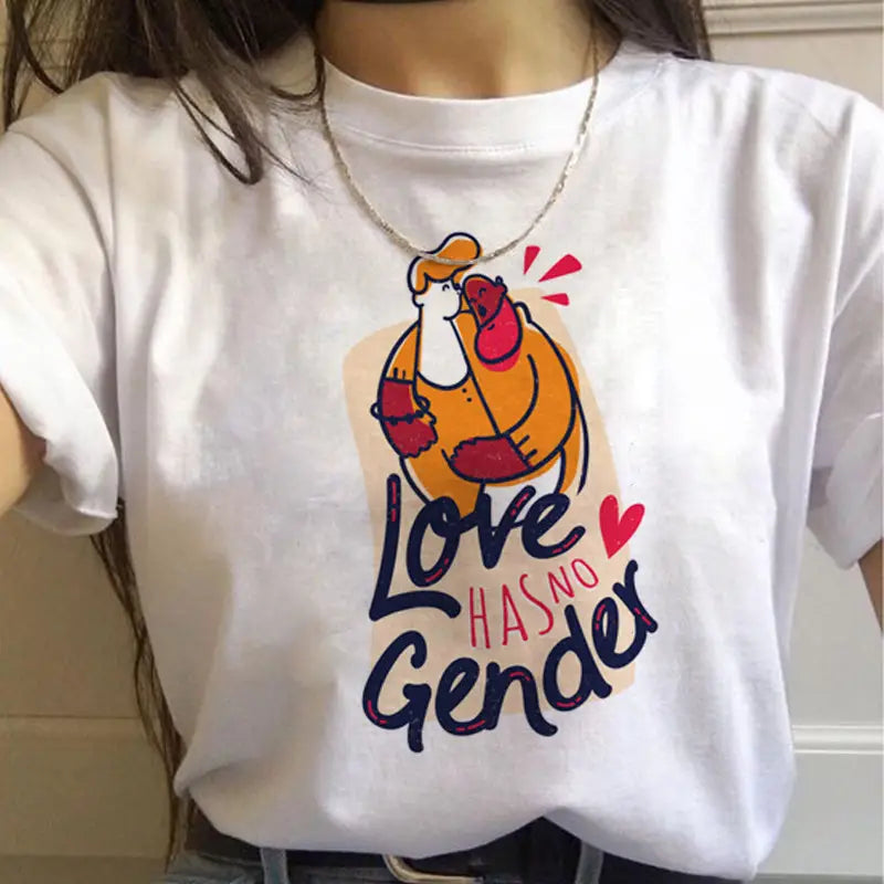 WomenT Shirts Gay Pride Rainbow Gay Short Sleeve Ladies T-shirt Girlfriends