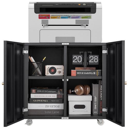 Printer Table With File Door Moves Horizontal Filing Cabinet