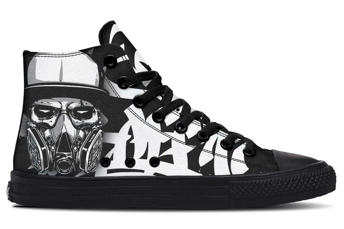 Printed Couple High Top Canvas Shoes