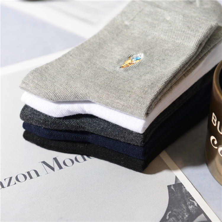 Men’s Socks Four Seasons Pure Cotton Embroidery
