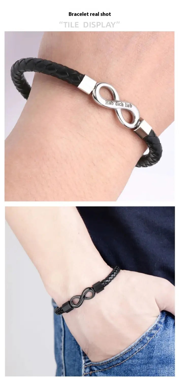 8-word Stainless Steel Black Men’s Bracelet