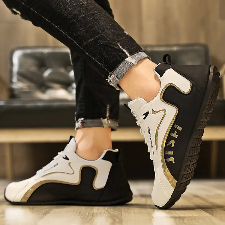 Fashion Colorblock Lace-up Sneakers For Men Breathable Low-top Dad Shoes Running Walking Sports Shoes