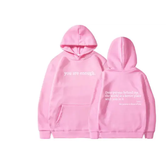 Dear Person Behind Me,the World Is A Better Place,with You In It,love,the Person In Front Of You,Women's Plush Letter Printed Kangaroo Pocket Drawstring Printed Hoodie Unisex Trendy Hoodies  " plush hoodies" Beyond Trends Hub