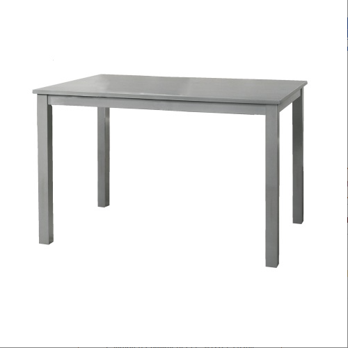 Grey Finish 5pc Dining Room Set Dining Table 4x Chairs Beige Fabric Chair