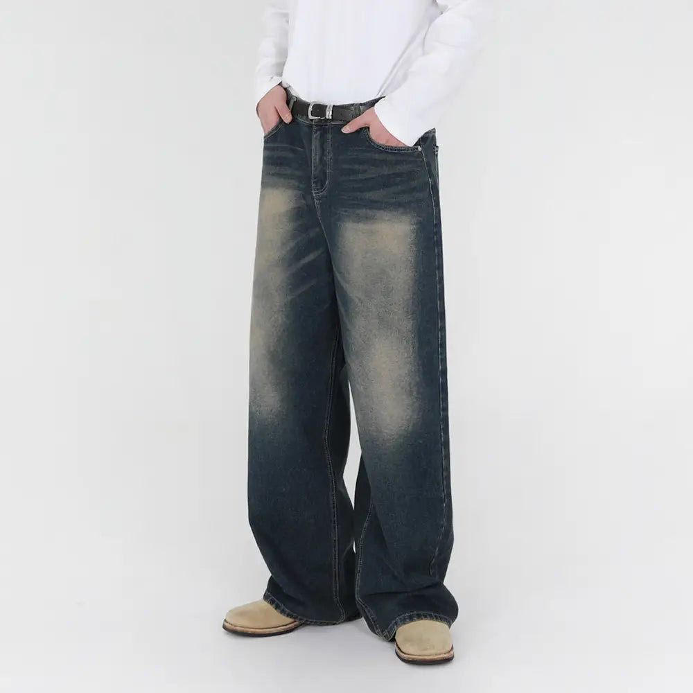 Retro Washed Jeans Men’s Autumn