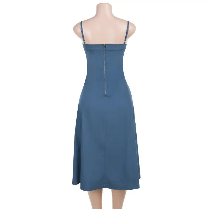 Denim A- Line Dress Women’s Hot Girl Strap Length