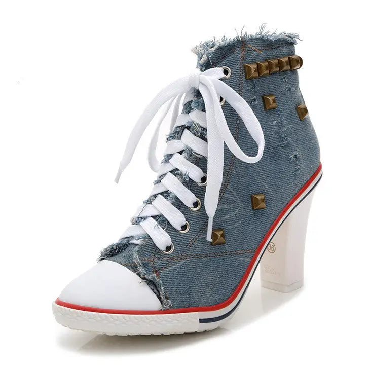 Denim Casual Shoes Canvas Fashion - Blue / 34
