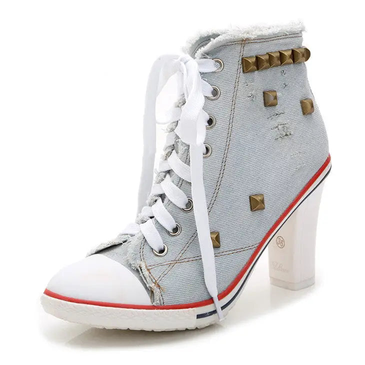 Denim Casual Shoes Canvas Fashion - Light Blue / 34